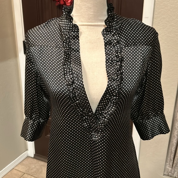 Sanctuary 100% Silk Polka Dot Mini Dress - Picture 2 of 12